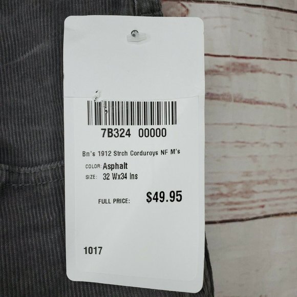 L.L. Bean 1912 Stretch Asphalt Corduroy Men Pants - Picture 5 of 13